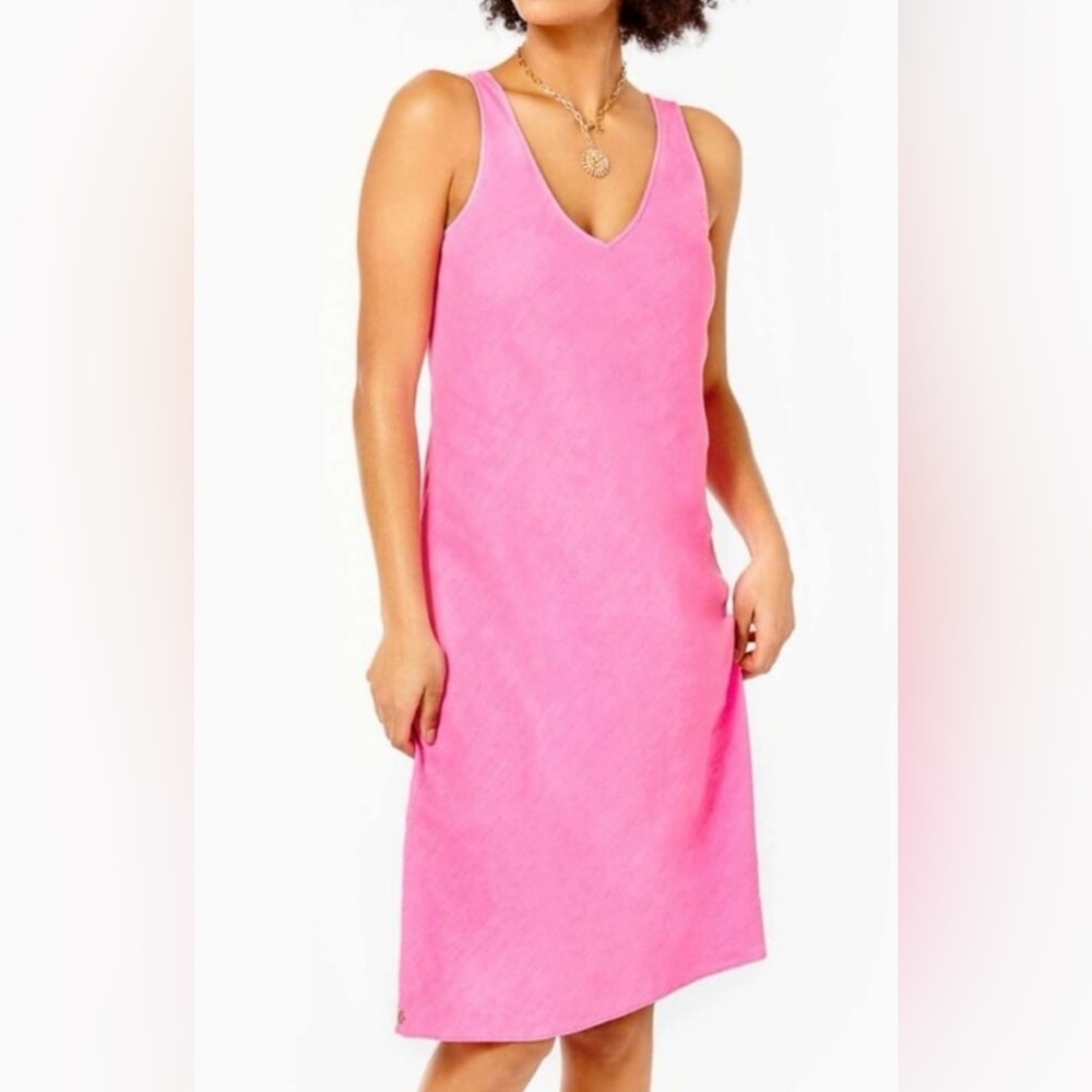 Lilly Pulitzer Vibrant Pink V-Neck Dress